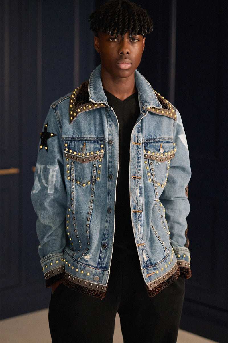 HMx UNDERCOVER DENIM JACKET BEAR HEART S The Bear Carmen Blue