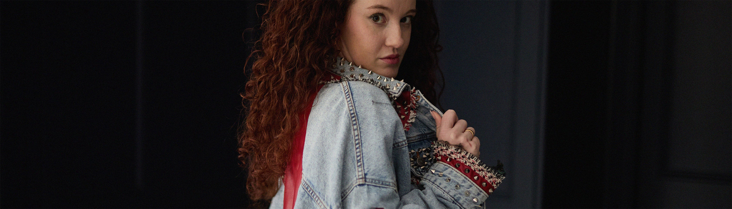 Rebel in Red – Upcycled Denim Jackets with a Bold Edge