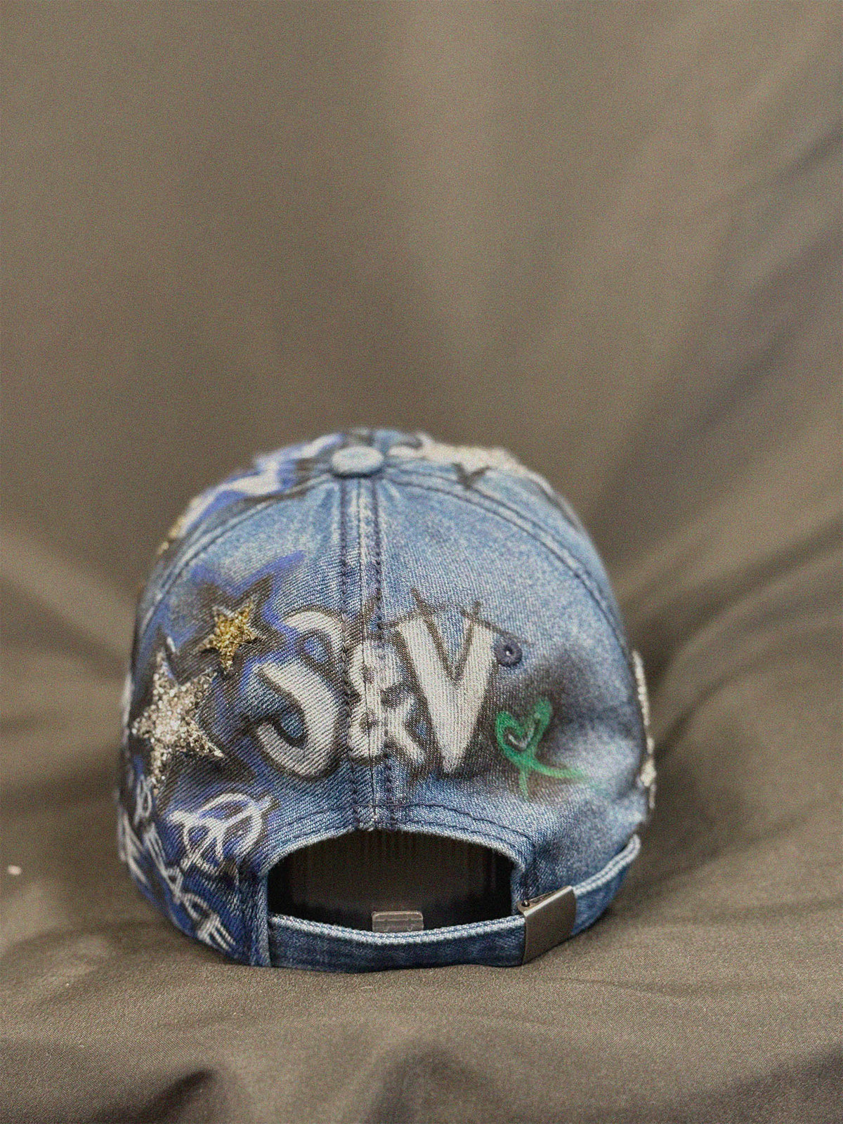 Raw Blue Denim Cap lifestyle — Skinner & Vale upcycled denim jacket