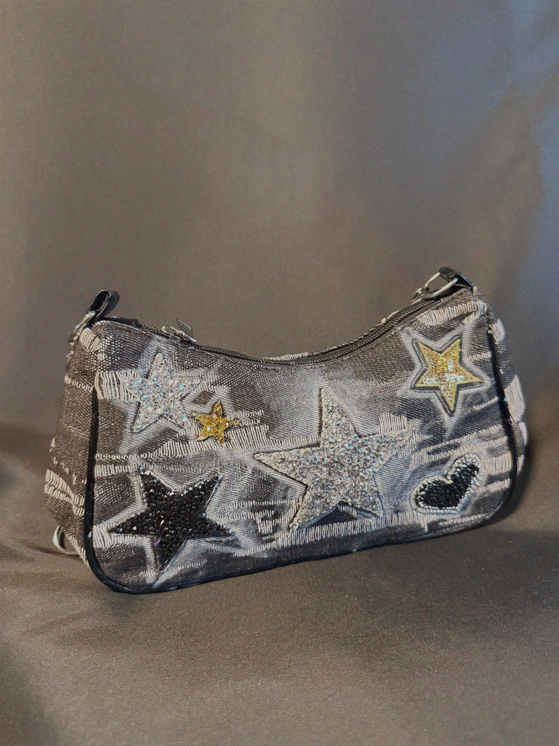Good Mood Bag back view — Skinner & Vale upcycled denim jacket