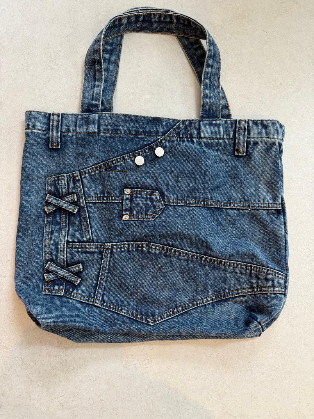 Graffiti Star Denim Tote Bag