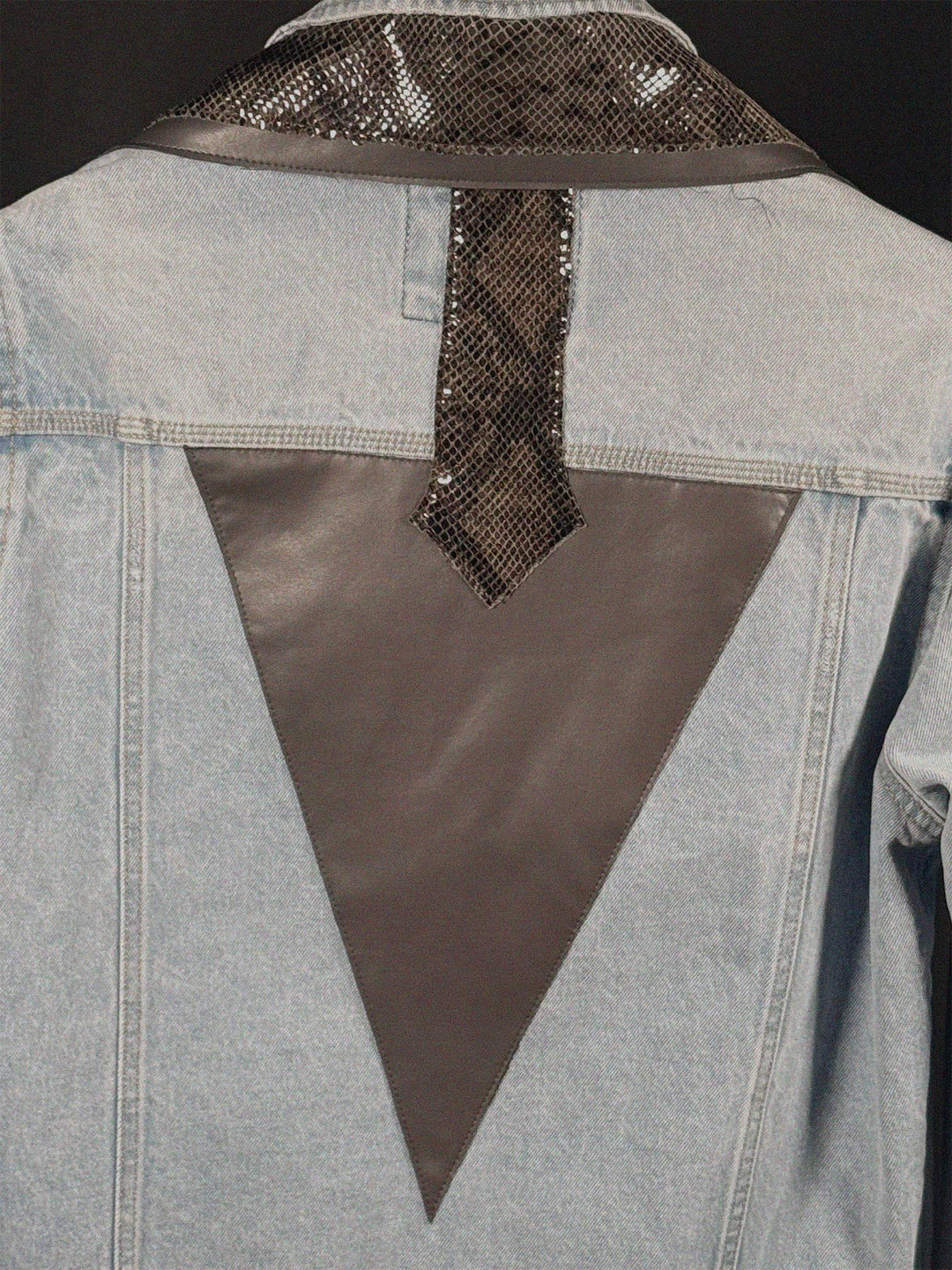 Grey Snake Light Blue Mens Denim Jacket - Medium