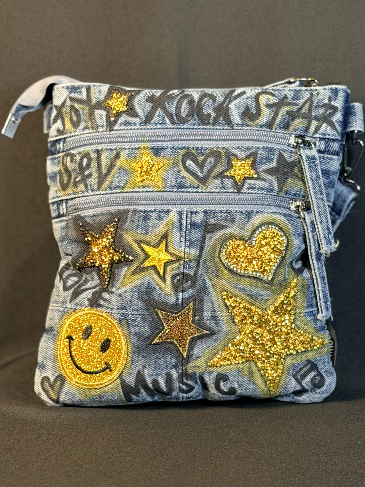 Gold Rockstar Crossbody Bag