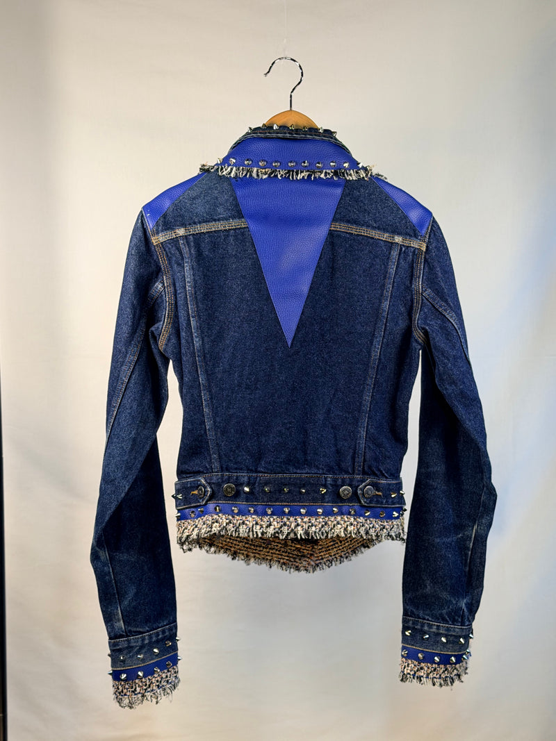 KATIE Denim Jacket back view — Skinner & Vale upcycled denim jacket