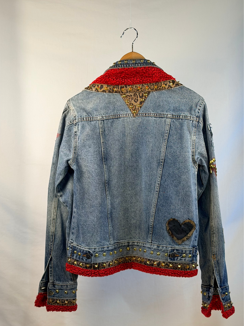 KARA Denim Jacket back view — Skinner & Vale upcycled denim jacket