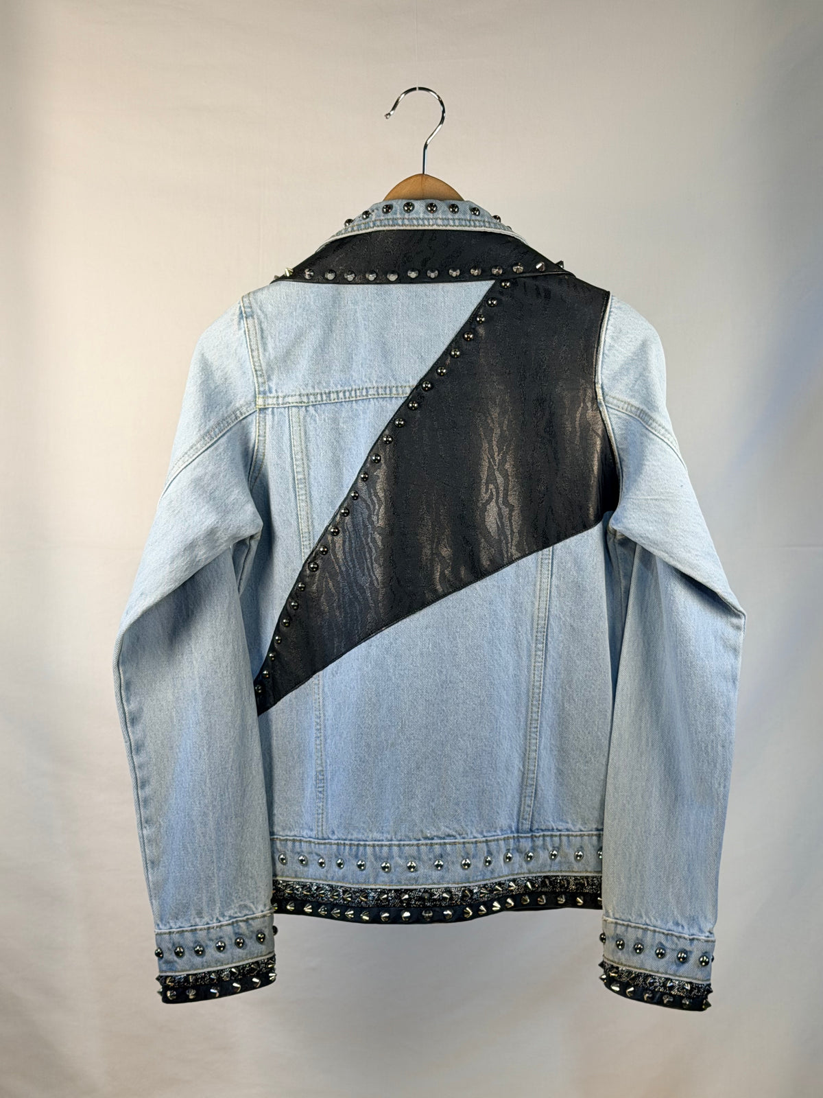ZIGGY Denim Jacket back view — Skinner & Vale upcycled denim jacket
