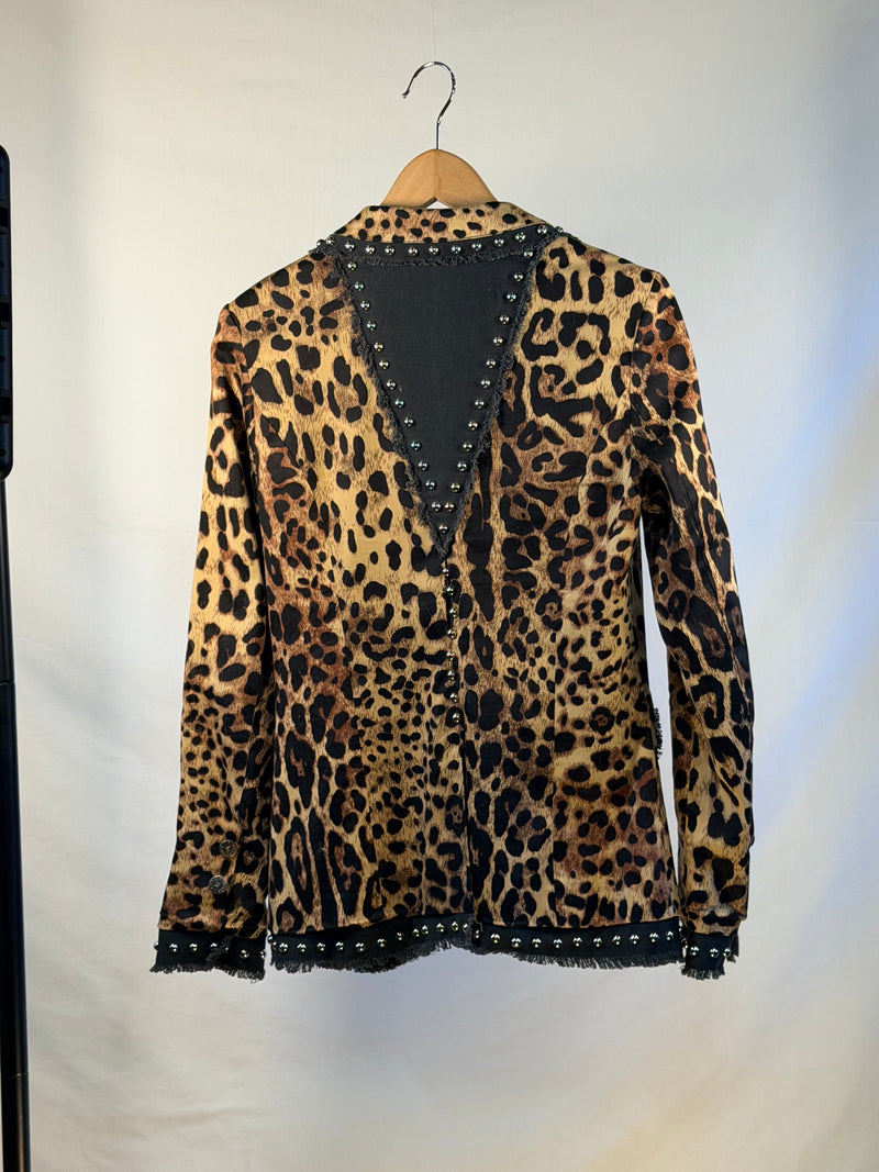 LEOPARD Lux Blazer back view — Skinner & Vale upcycled blazer