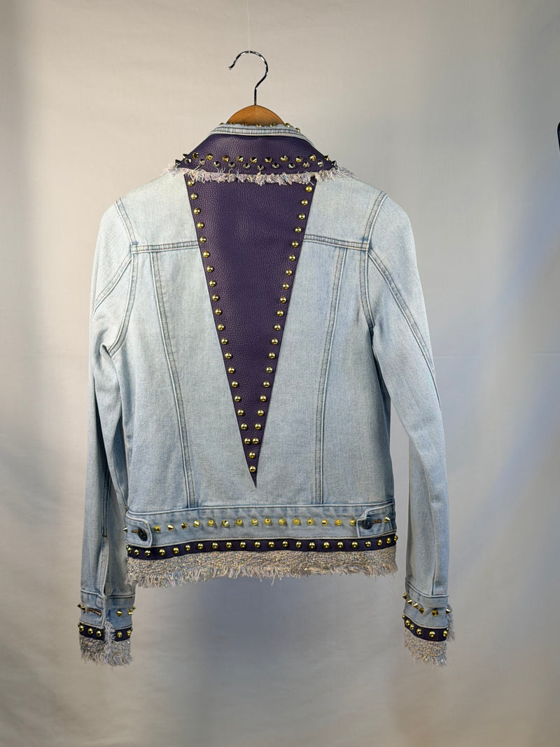 MULBERRY Denim Jacket back view — Skinner & Vale upcycled denim jacket