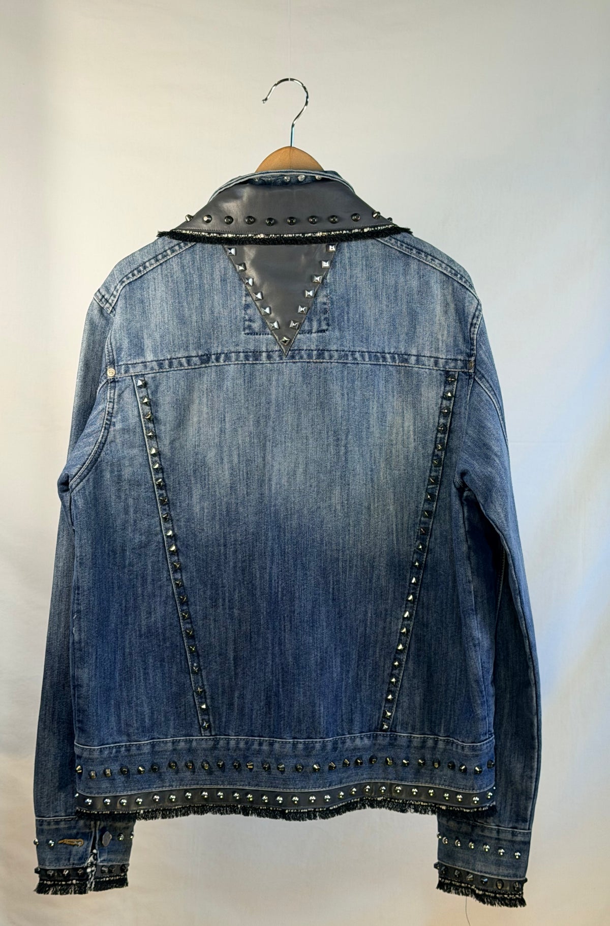 KASPER Denim Jacket back view — Skinner & Vale upcycled denim jacket