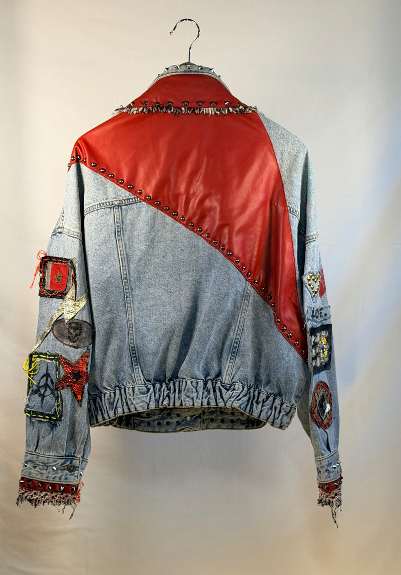 IZZY 80's Denim Jacket back view — Skinner & Vale upcycled denim jacket