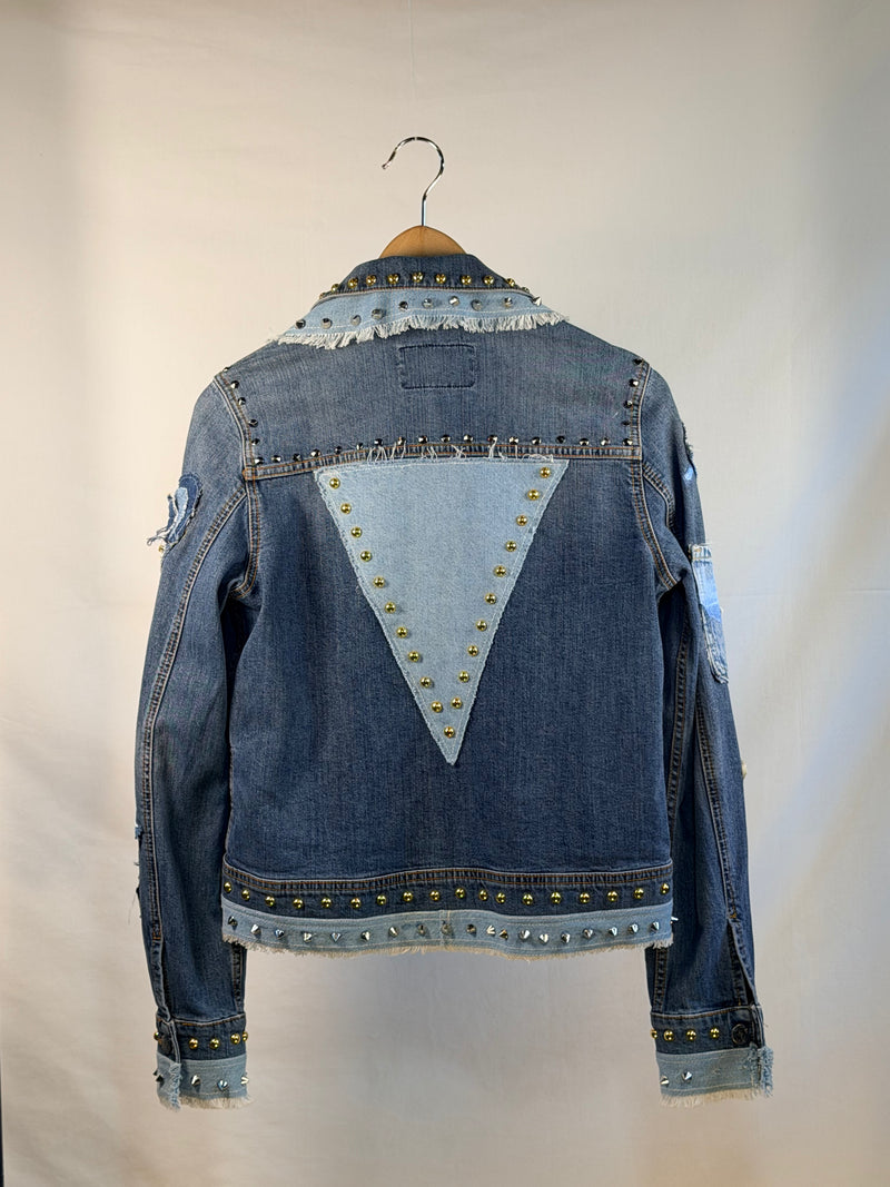 ALANNAH Denim Jacket back view — Skinner & Vale upcycled denim jacket