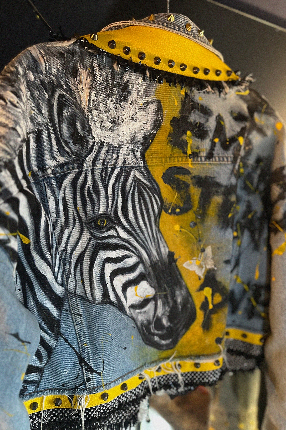 ZEBRA Denim Jacket lifestyle — Skinner & Vale upcycled denim jacket
