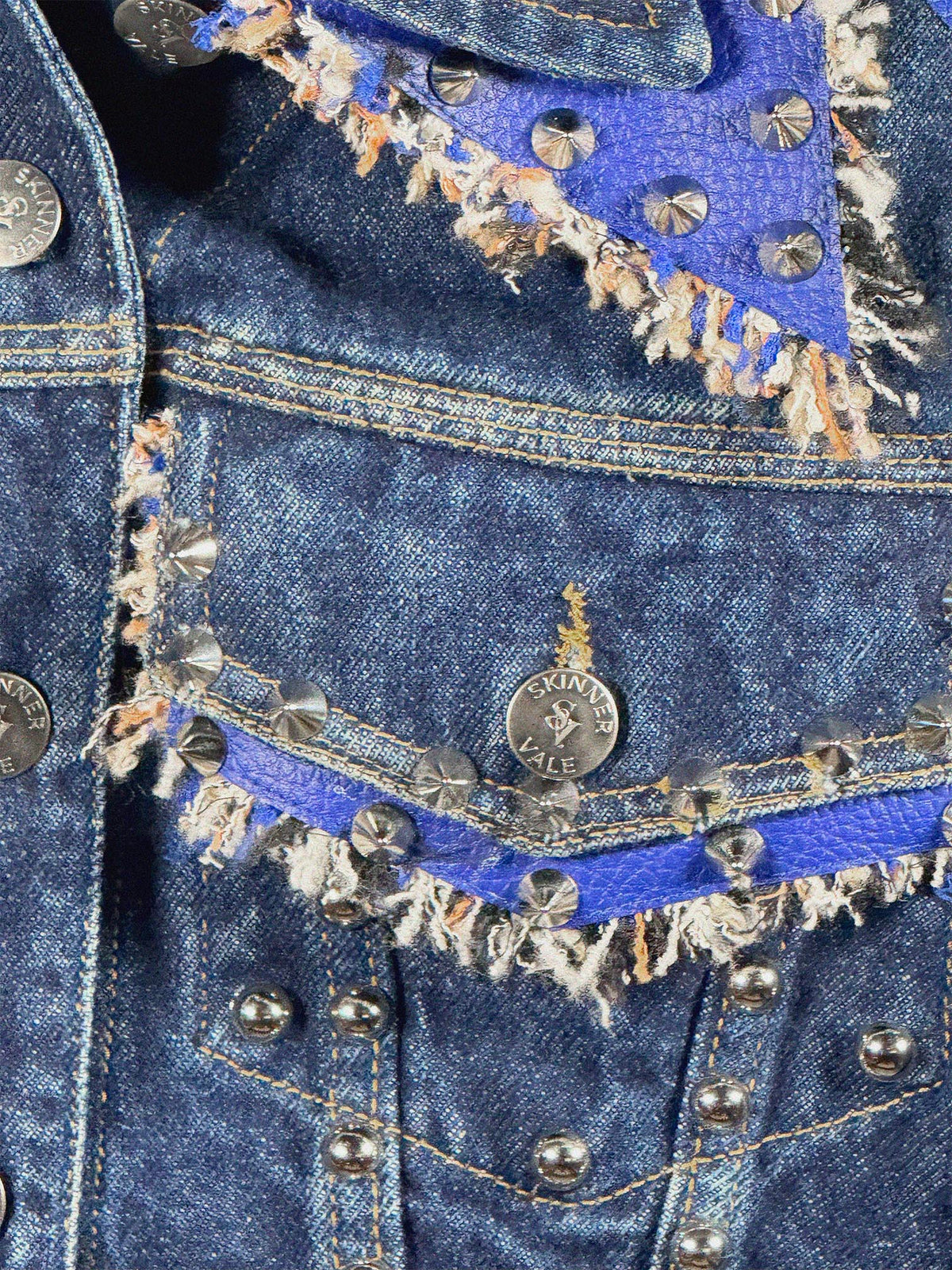 KATIE Denim Jacket back view — Skinner & Vale upcycled denim jacket