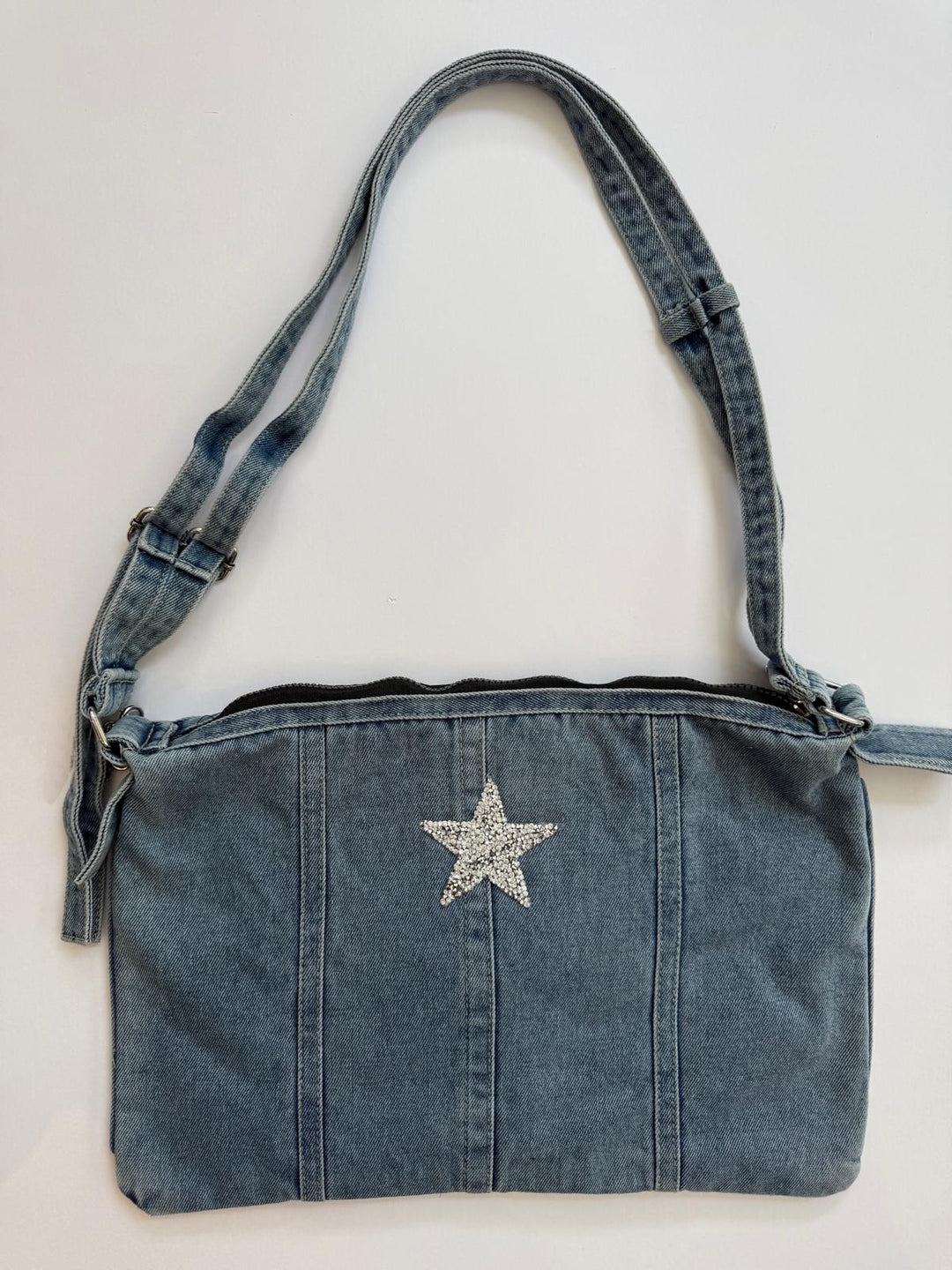 Rock-Star Lightning Denim Patch Bag