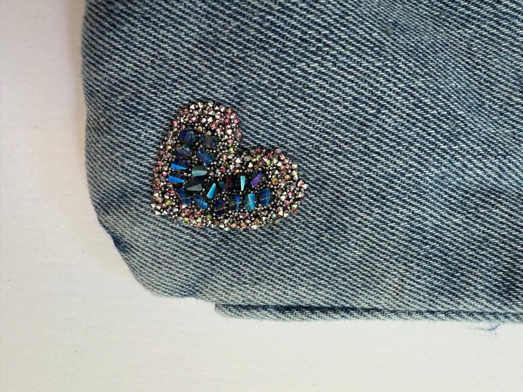 Rock-Star Lightning Denim Patch Bag