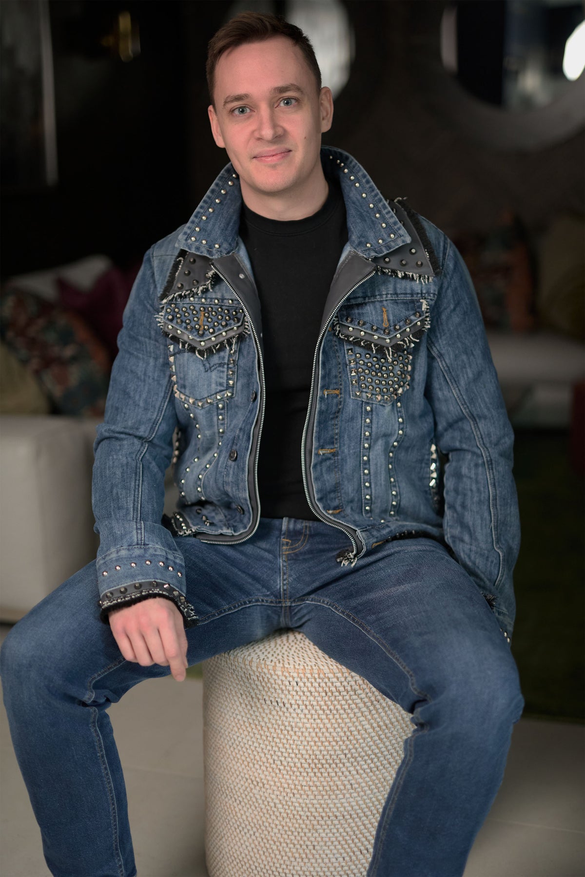 KASPER Denim Jacket detail view — Skinner & Vale upcycled denim jacket