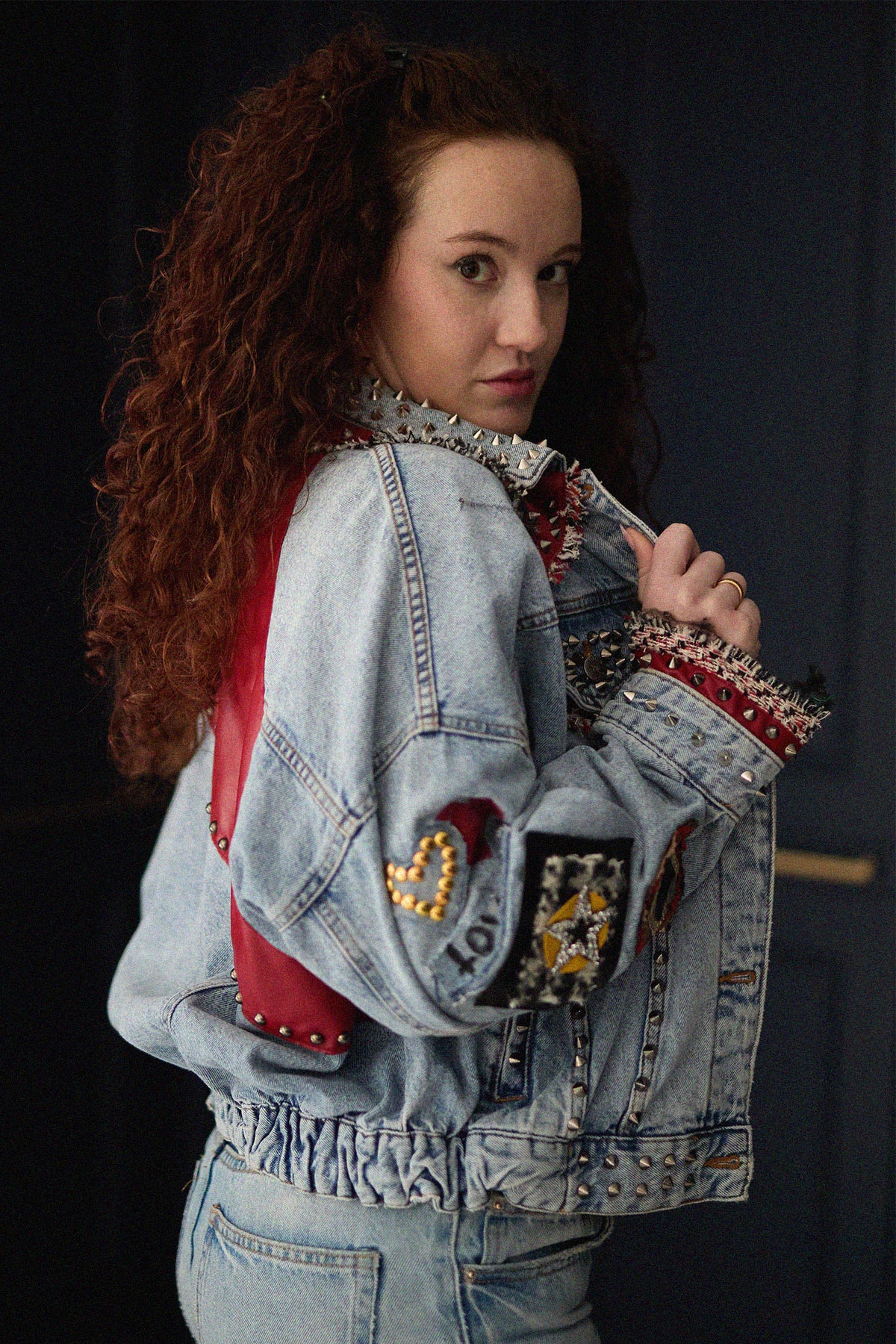 IZZY 80's Denim Jacket lifestyle — Skinner & Vale upcycled denim jacket