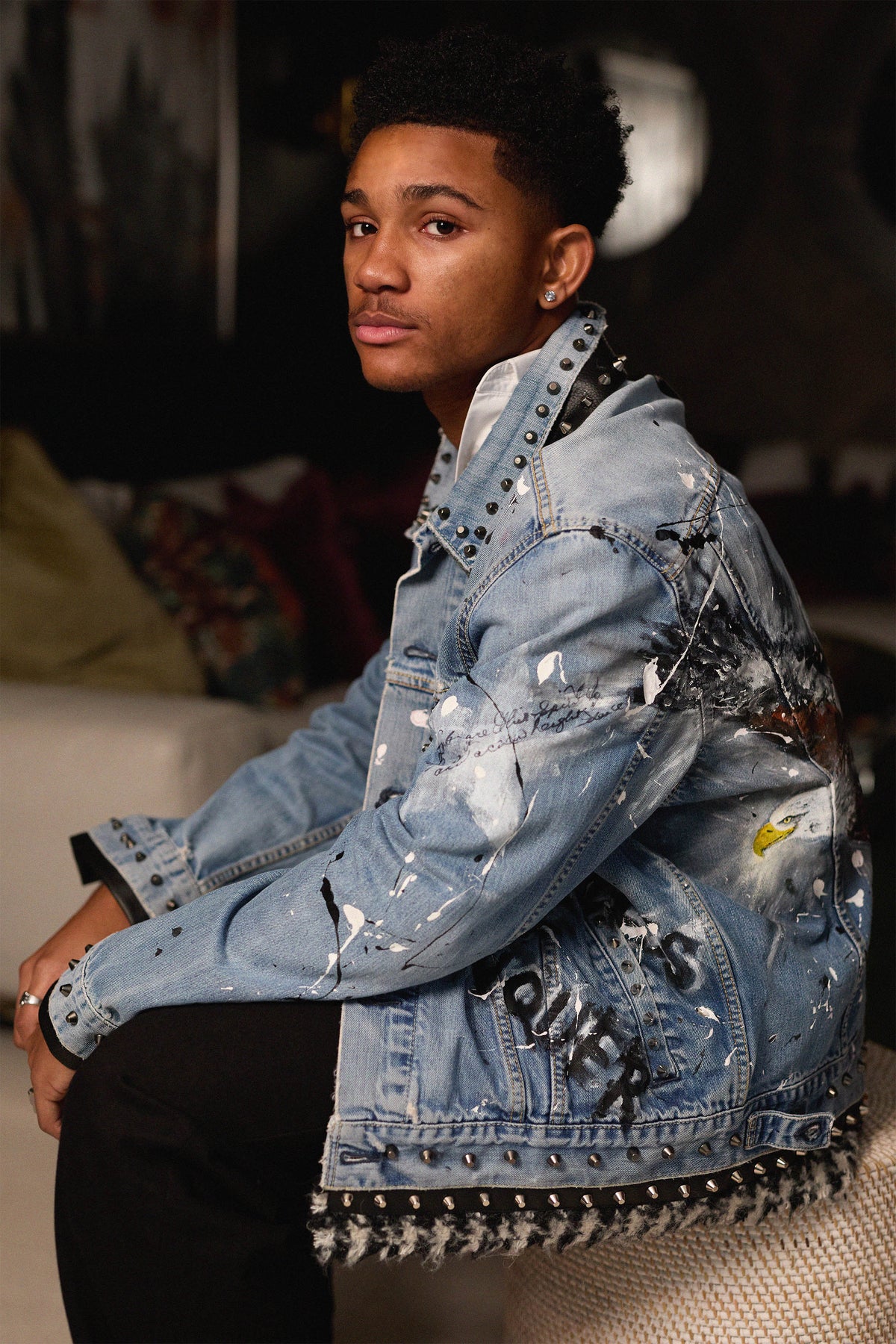 EAGLE Denim Jacket lifestyle — Skinner & Vale upcycled denim jacket