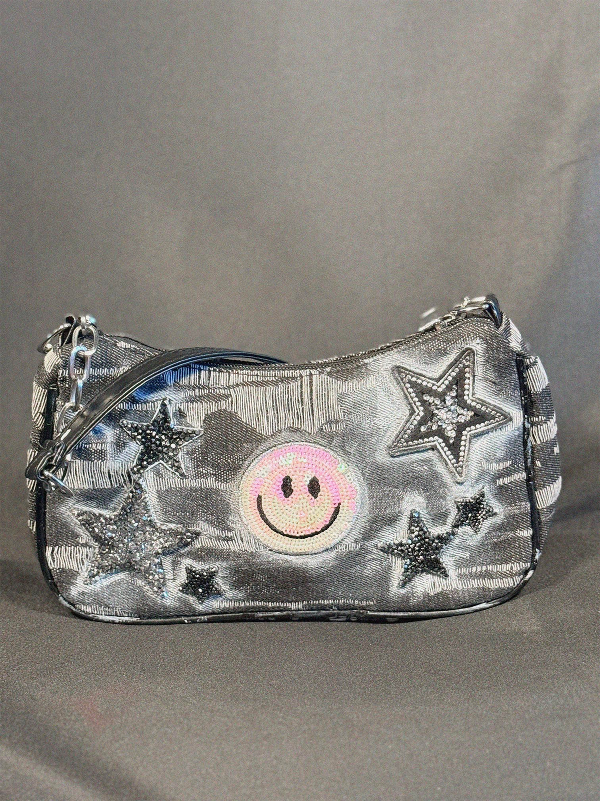 Soft Chaos Bag back view — Skinner & Vale upcycled denim jacket