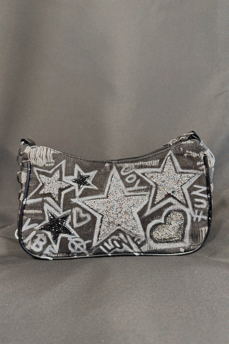 Star Crush Bag front view — Skinner & Vale upcycled denim jacket
