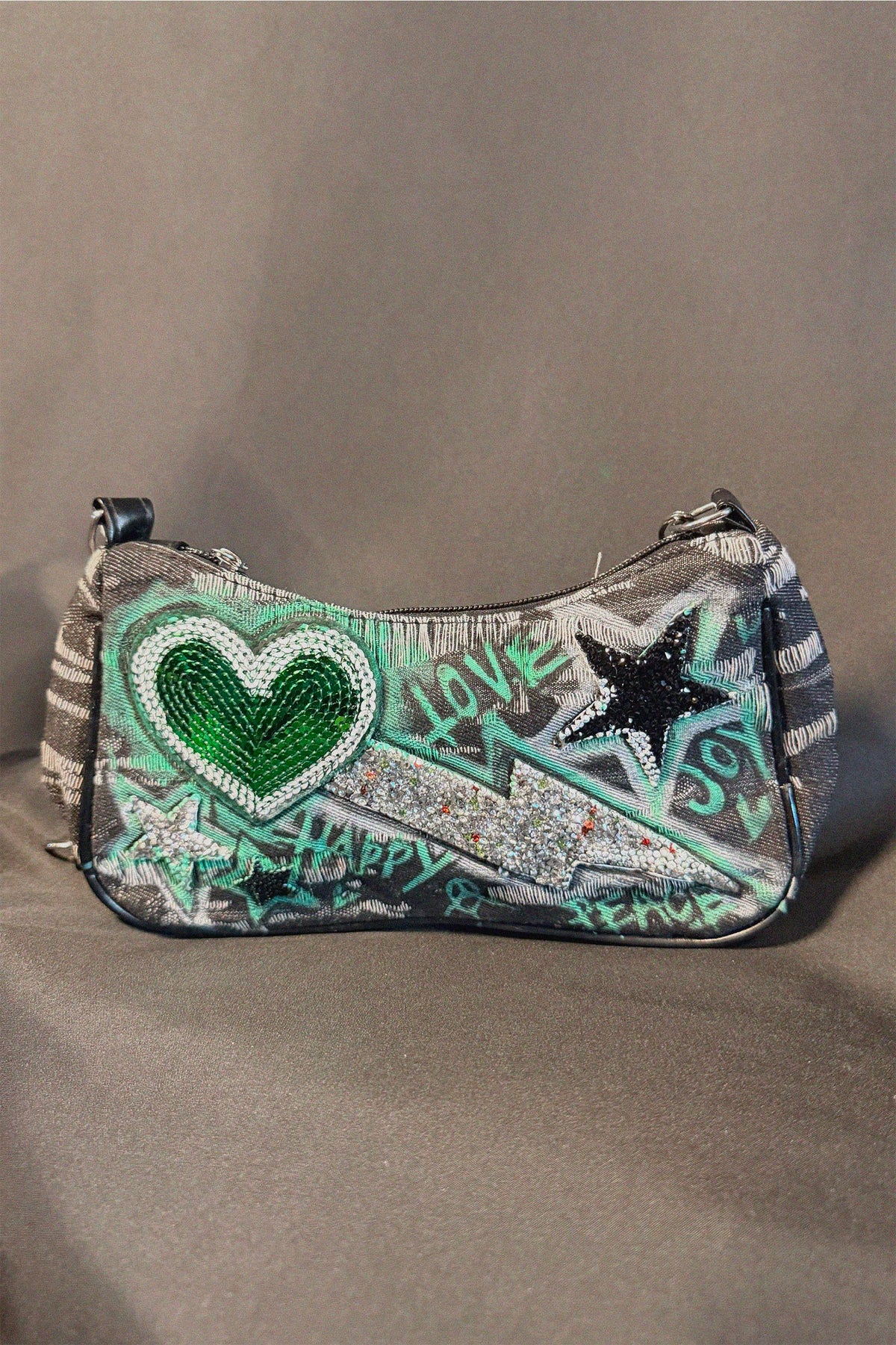Star Power Bag front view — Skinner & Vale upcycled denim jacket