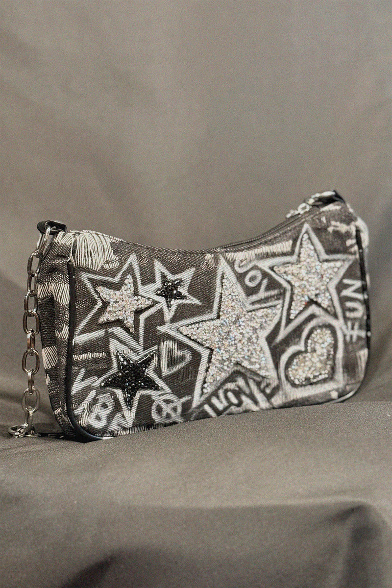 Star Crush Bag back view — Skinner & Vale upcycled denim jacket
