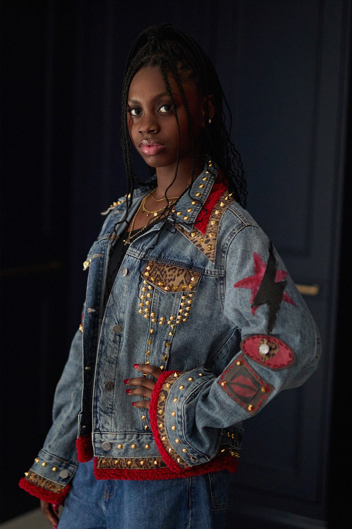 KARA Denim Jacket lifestyle — Skinner & Vale upcycled denim jacket