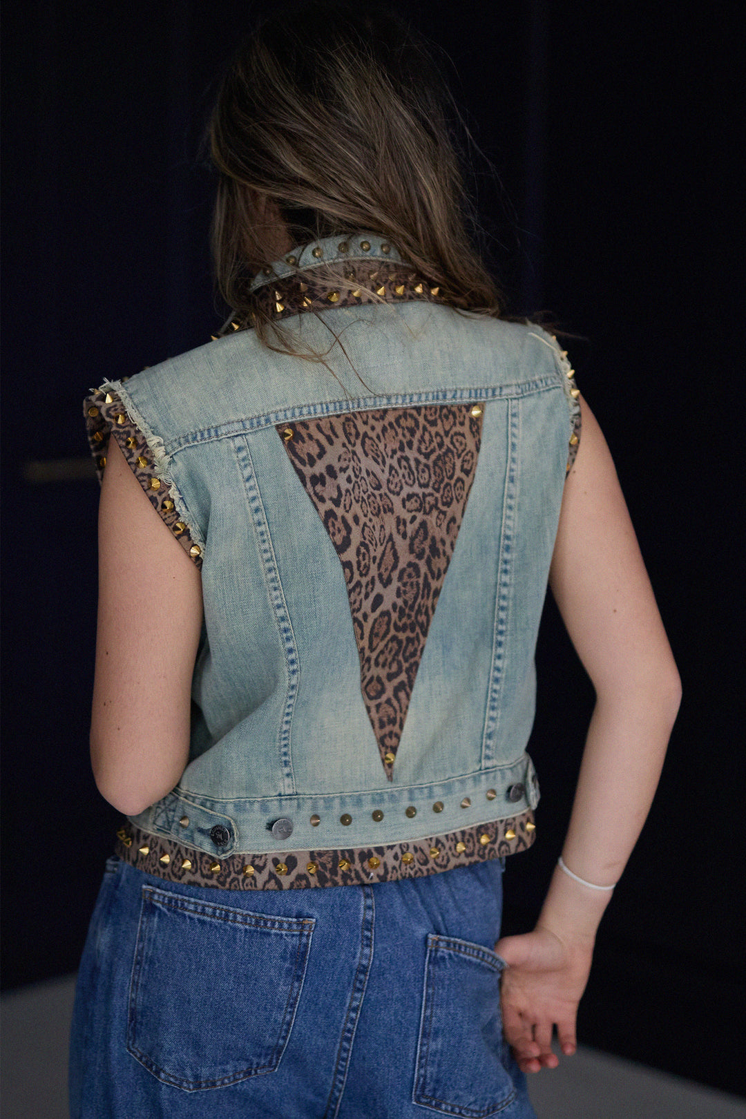 LEOPARD Denim Gilet