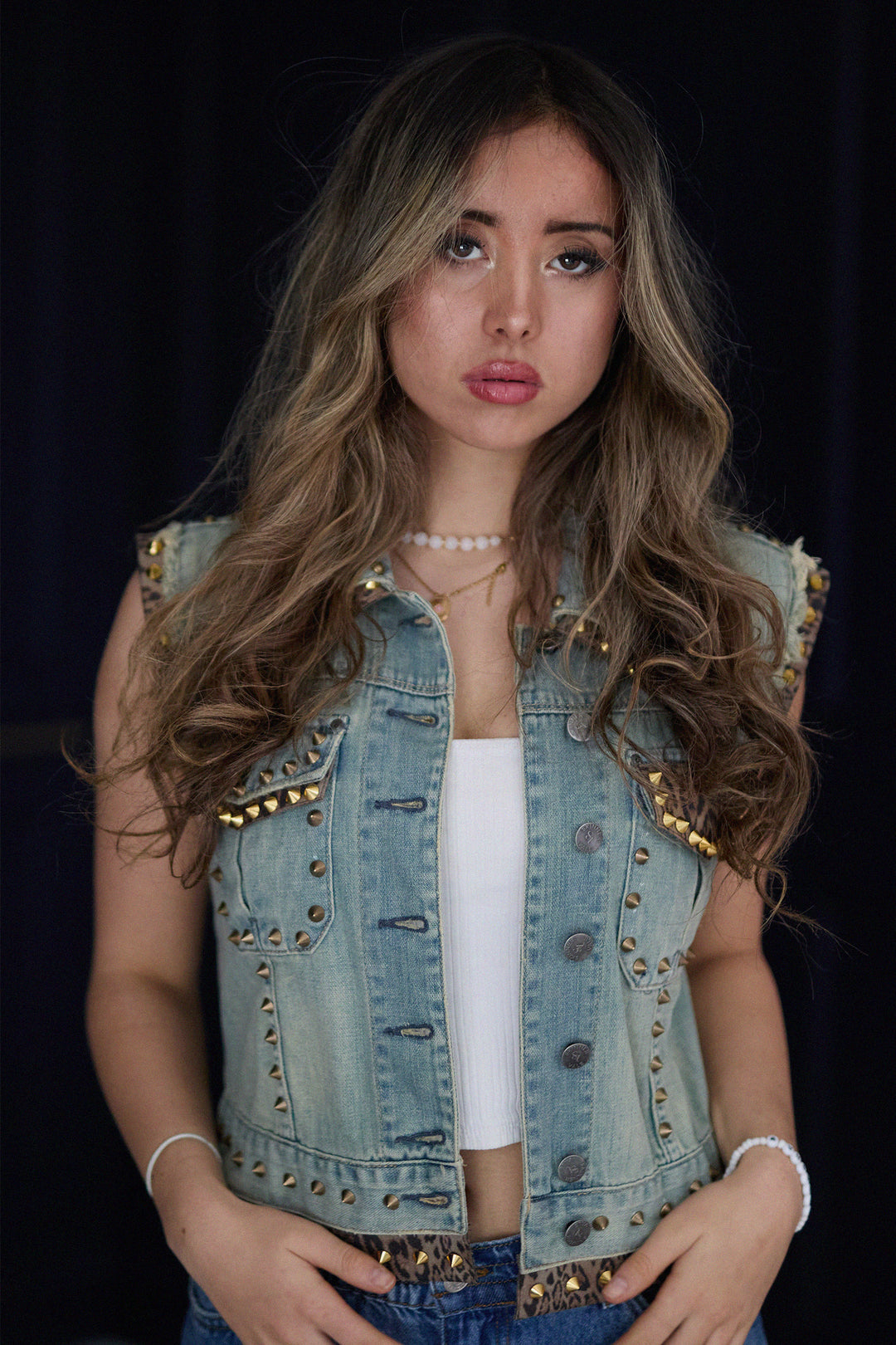 LEOPARD Denim Gilet