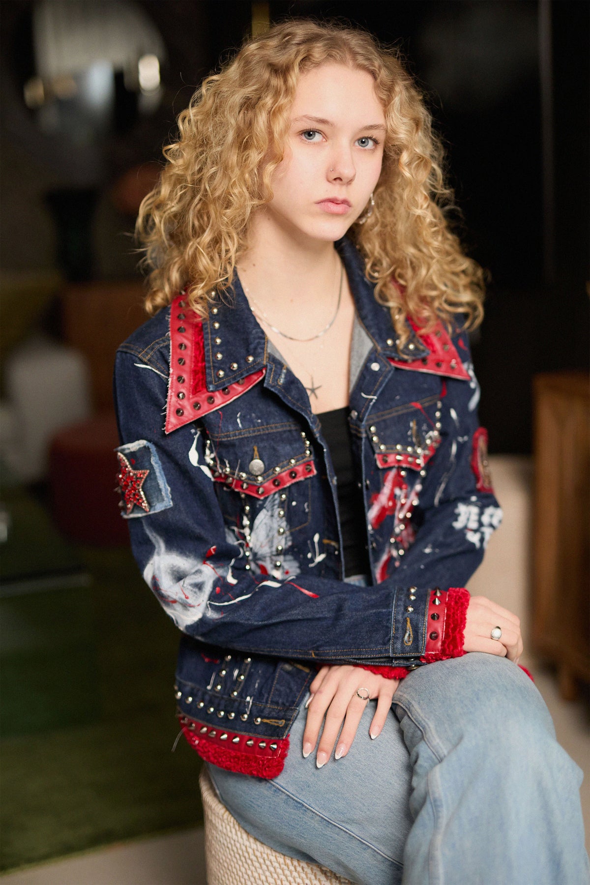 LIBBY Denim Jacket lifestyle — Skinner & Vale upcycled denim jacket