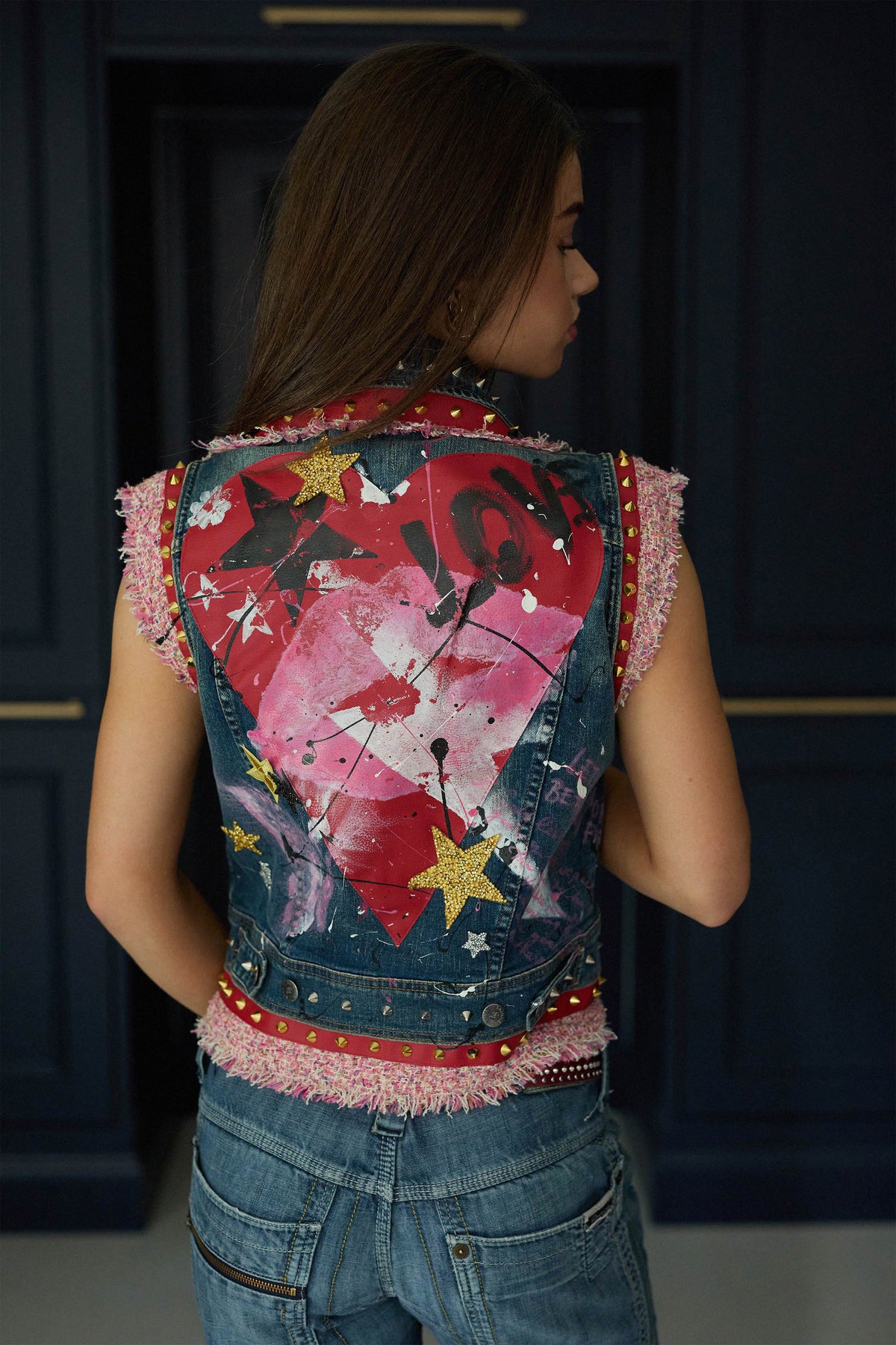 LOVE Denim Gilet lifestyle — Skinner & Vale upcycled denim gilet