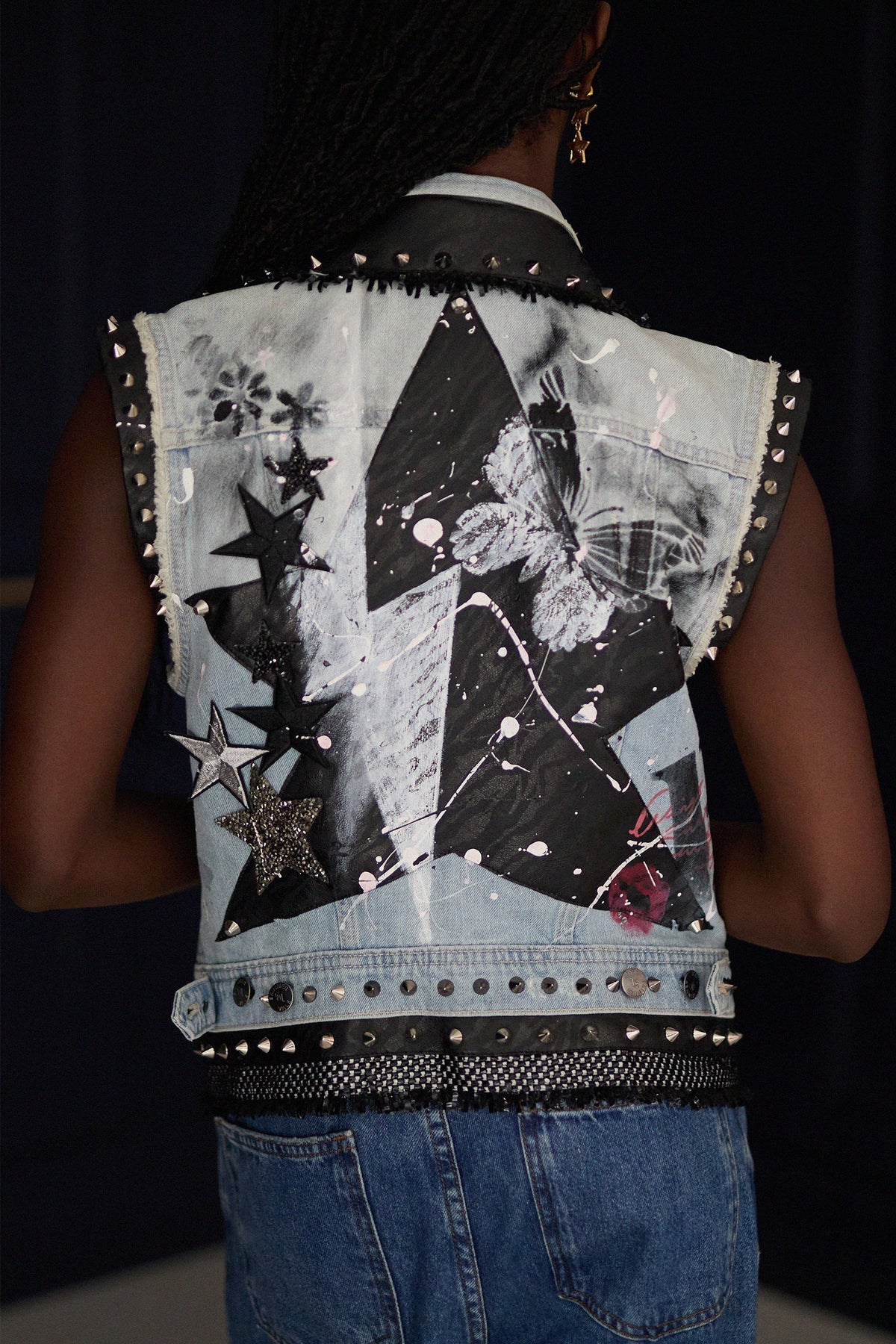 STAR Denim Gilet lifestyle — Skinner & Vale upcycled denim gilet